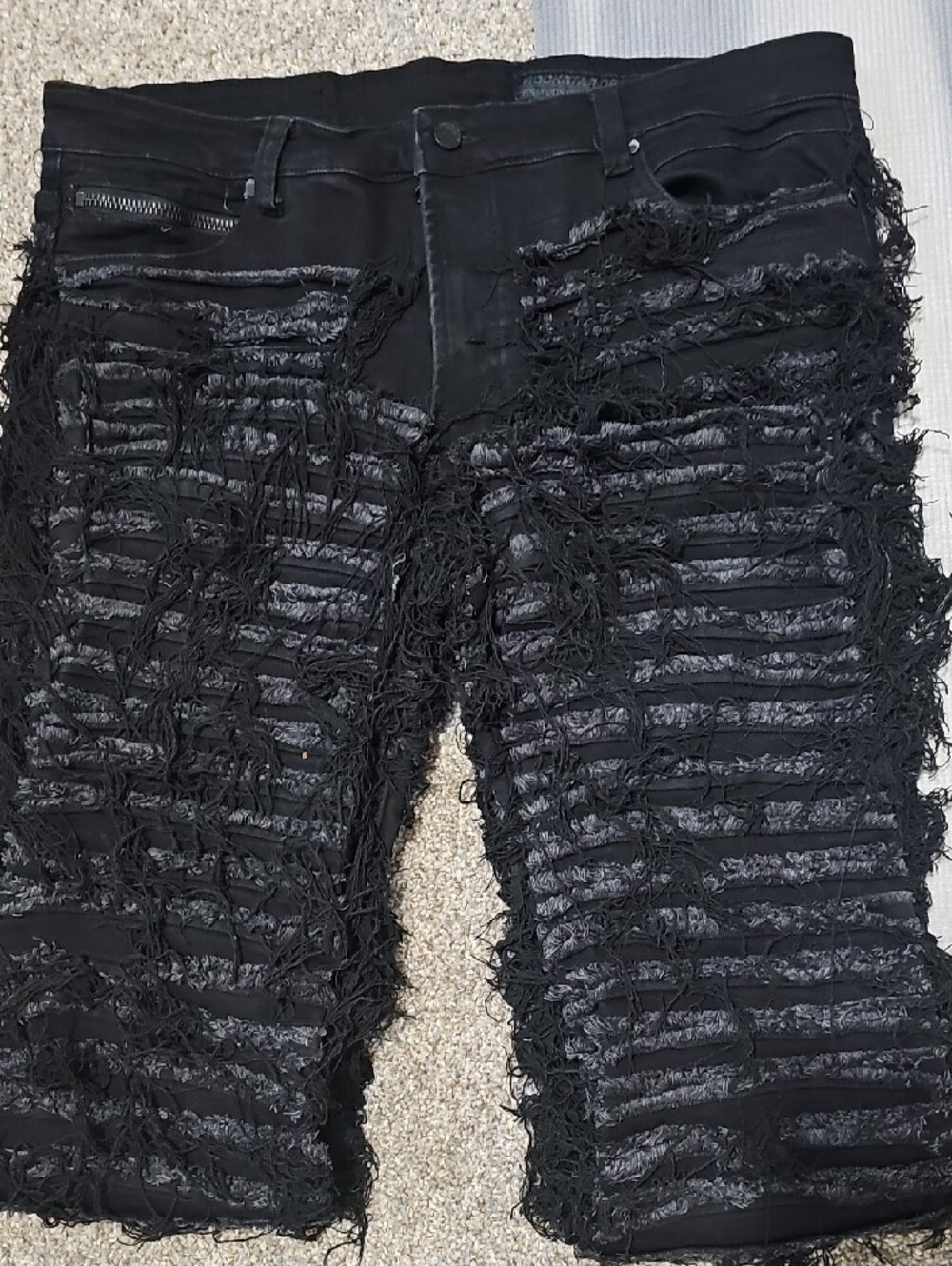 Men's Black Ruffle Texture Lounge Pants - Picture 2 of 5